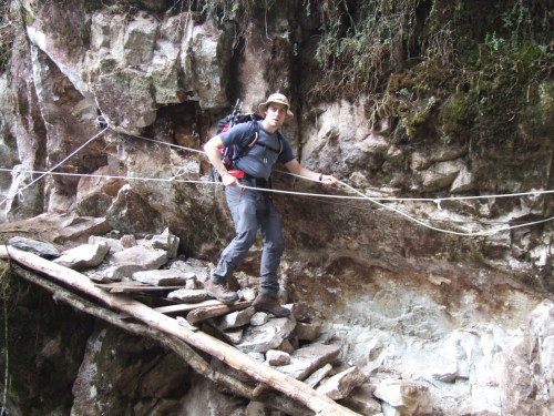 A new section of path on the western side of the Hinku valley.