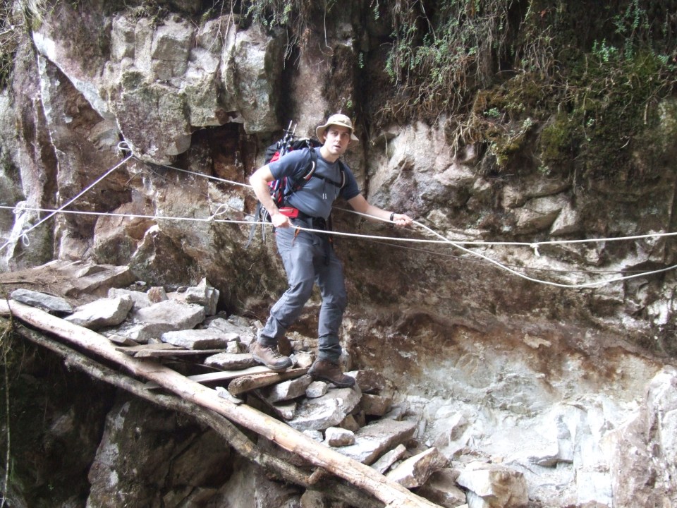 A new section of path on the western side of the Hinku valley.