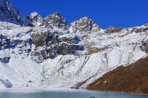 The view back the way we had come. The pass toward the right hand side of the picture and the route down takes a line in the right hand third of the picture.