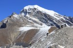 The glacier was covered in rock and scree.