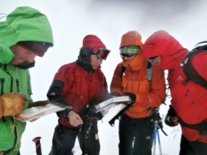 students in Norway getting to grips with navigation in snow covered terrain