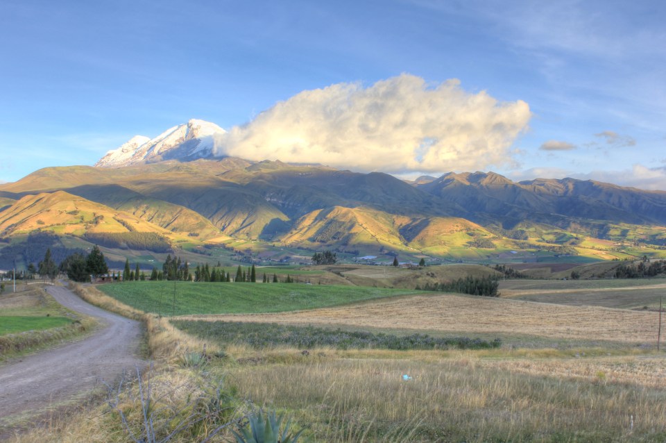 Cayambe under morning clouds
