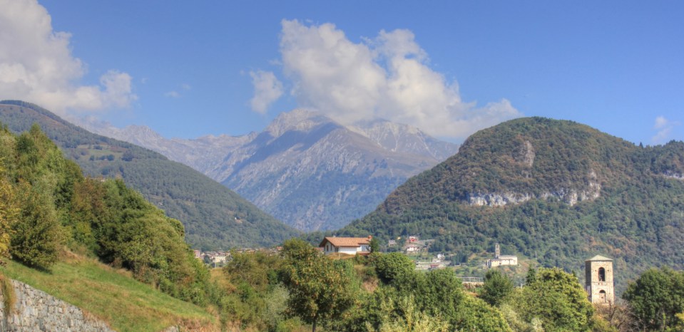 Looking from Brenzio toward the Swiss border